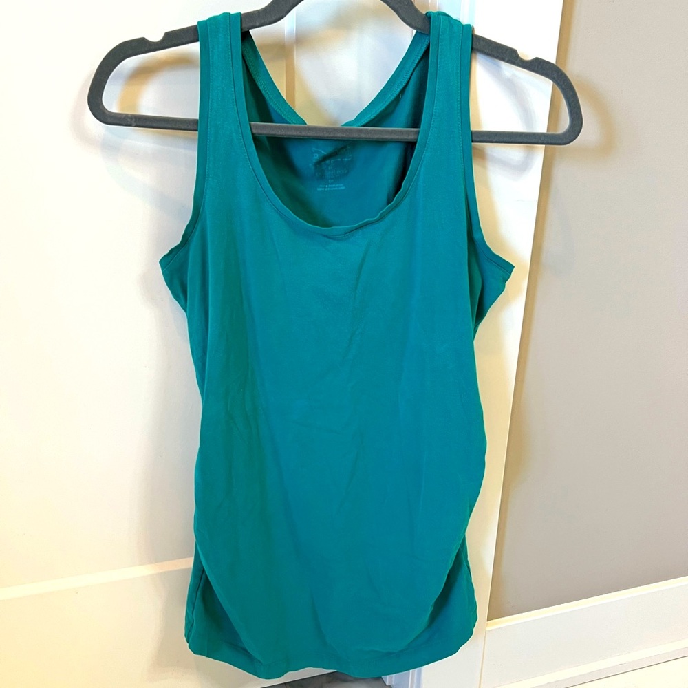 Blue Green Maternity Fitted tank Small
